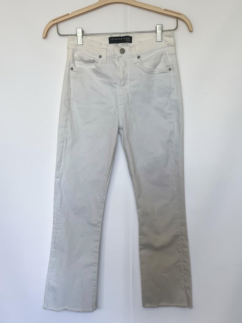 Veronica Beard Carly Kick Flare Jeans in White Size 28/6